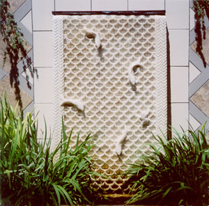 A water fountain at one of the Los Ranchos de Albuquerque houses on the Landscape Architects' tour