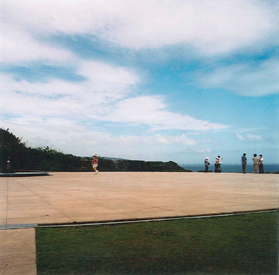 The Peace Museum plaza overlooks the ocean