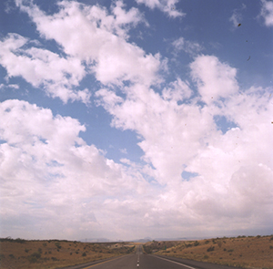 The road heading south from Albuquerque to City of Rocks